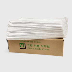 식탁용 비닐(BOX)(식탁보)유백색가로90X세로130(cm)